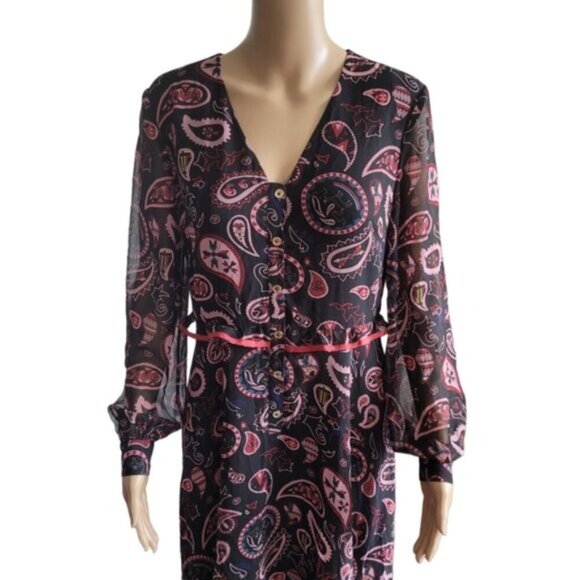 Ted Baker London Colour By Number Limeri V-neck Printed Maxi Dress Size 6 - Picture 5 of 11